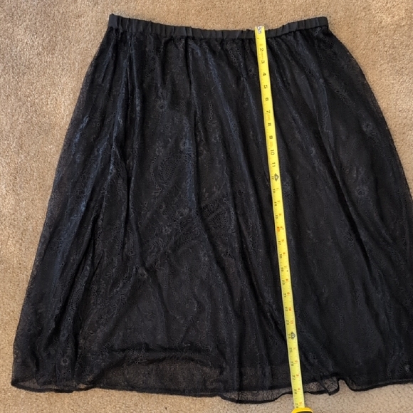 Banana Republic Black Midi Skirt Lace Overlay - Picture 1 of 5